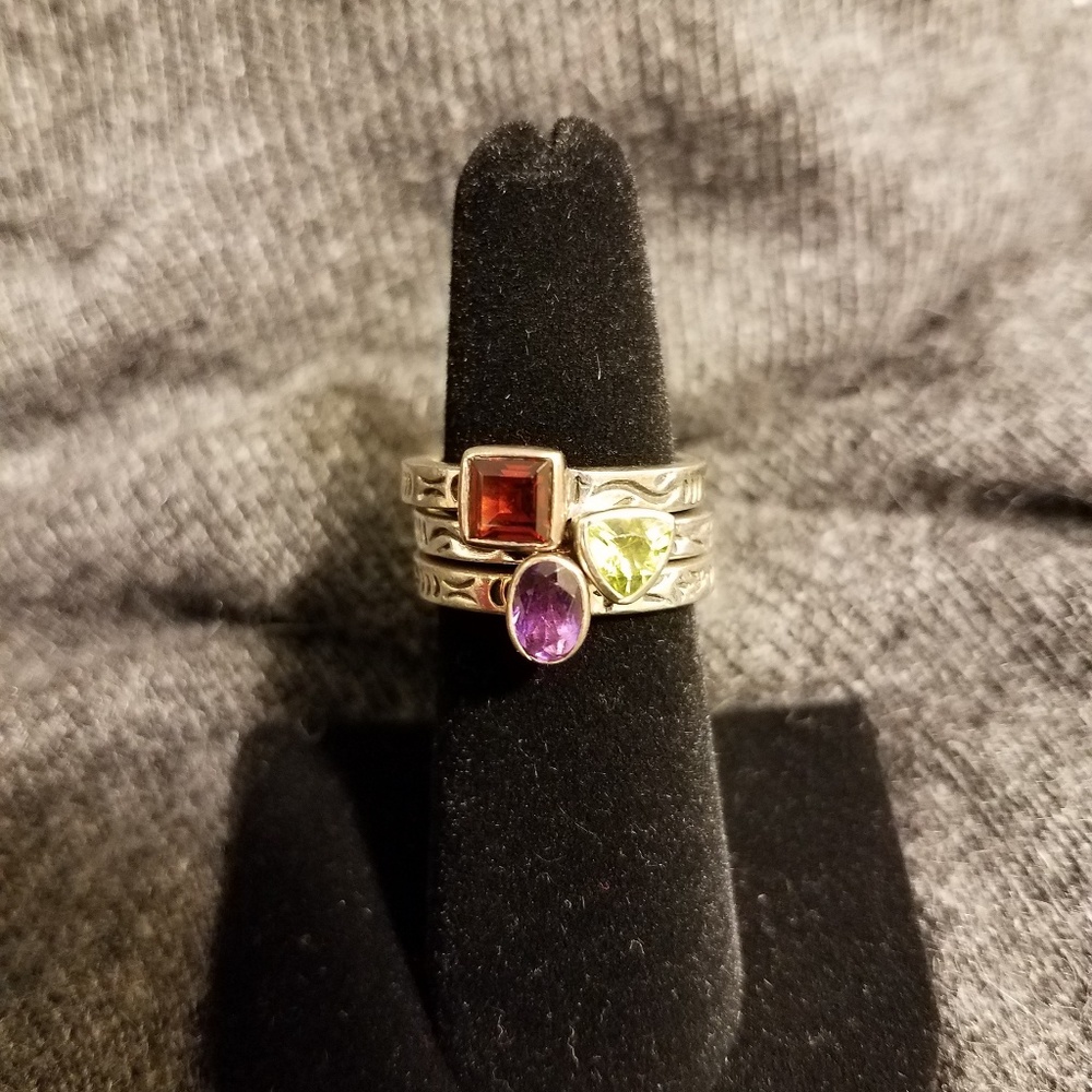 Silpada Stacked Gemstone Rings